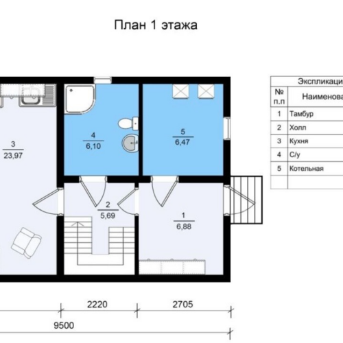 Плпнировка 1 этаж